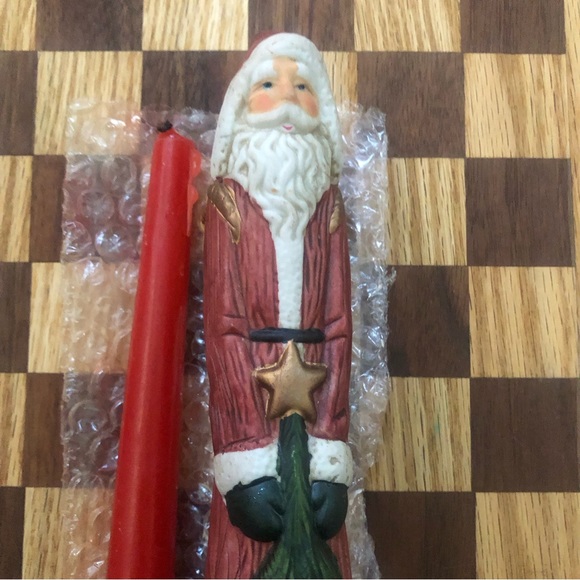 Hand Painted set of 2qty -8” Ceramic Santa Candle holders - lovely little detail - Picture 10 of 16